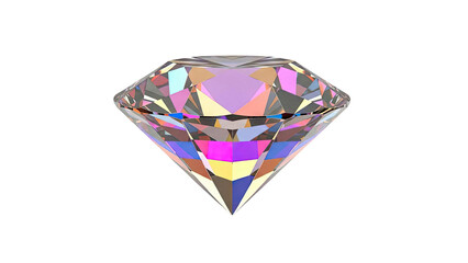 Brilliant cut diamond with prismatic light refraction