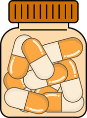 Medicine Pills Bottle Illustration