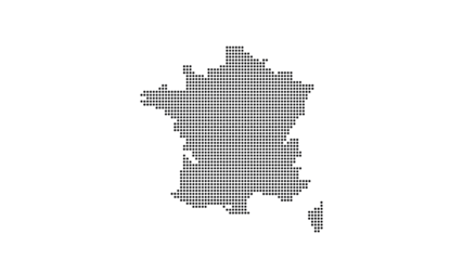 France Map Dotted Grid Silhouette - Minimalist Halftone Vector for Infographic Design Isolated
