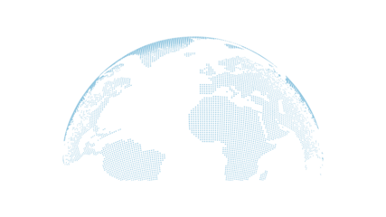 Abstract Isometric Dotted Globe Vector Icon - Minimalist 3D World Map with Shadow on White