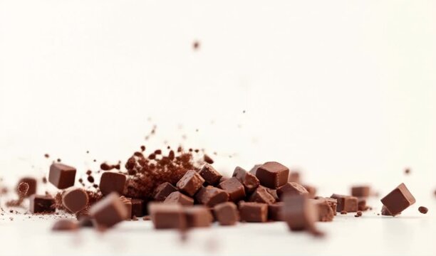 A single mint leaf resting atop a glossy chocolate truffle, shot in 4K and HD with shallow depth-of-field to emphasize contrast and luxury