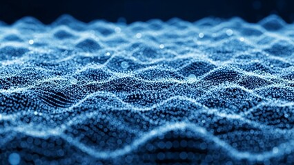 Dark blue textured surface with wavy grid pattern and sparkling highlights abstract background with intricate details and mysterious atmosphere