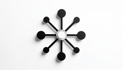 Symmetrical atomic model with orbiting electrons and molecular ring