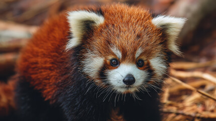 Fototapeta premium Red Panda Close-Up in Natural Habitat