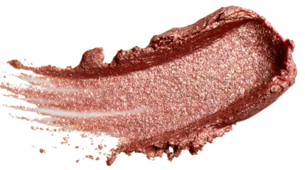 Rose gold cream eyeshadow smear on white background with shimmery texture and smooth blend with makeup and cosmetics and beauty and golden and metallic