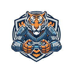 Fototapeta premium Cyber Tiger Gamer Esports Mascot Logo