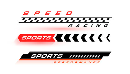 set of lower third speed bar titles in sports theme