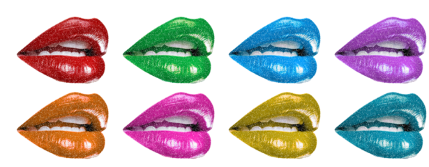 Transparent Set of colourful lips