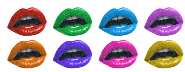 Transparent Set of colourful lips