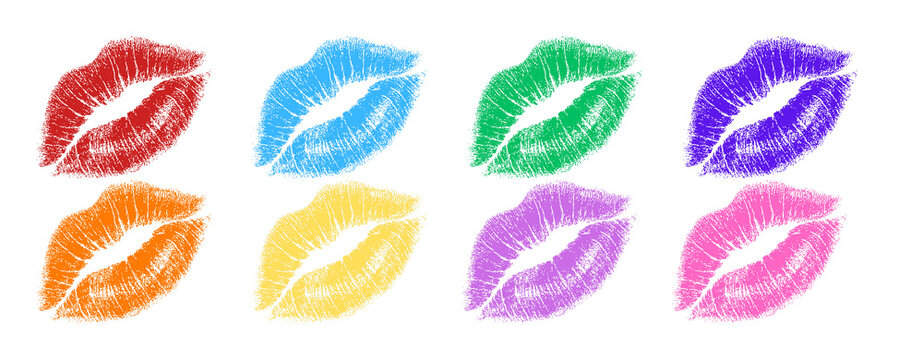 Transparent Set of colourful lips