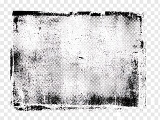 Isolated Old Screen Print Grunge Texture Overlay, Vintage Halftone Effect, Imperfect Ink Transfer, Distressed Graphic Element, Retro Print