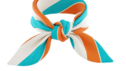 Striped Silk Scarf Tied in a Knot