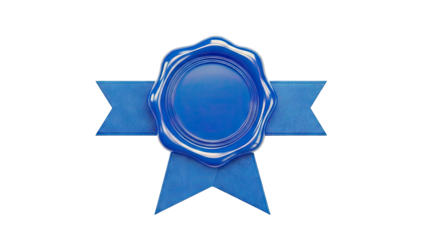 Blue Wax Seal and Ribbon