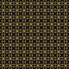 Premium black and gold geometric star pattern. Luxury seamless background for VIP design.