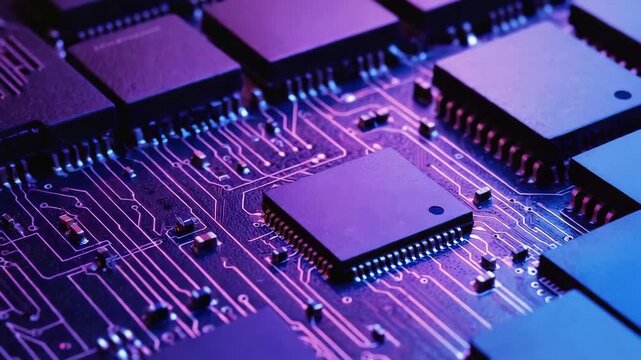 close up of computer circuit board