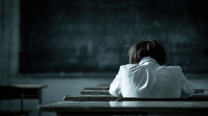A Moment of Reflection: A Student's Solitude in an Empty Classroom