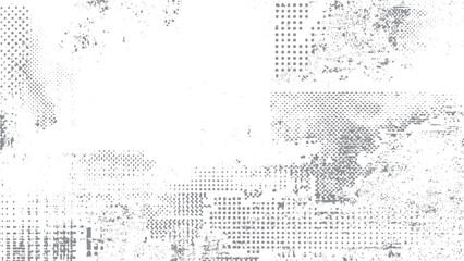 Grunge halftone dot texture vector for abstract background design. Organic vintage halftone texture with distressed ink print look. 