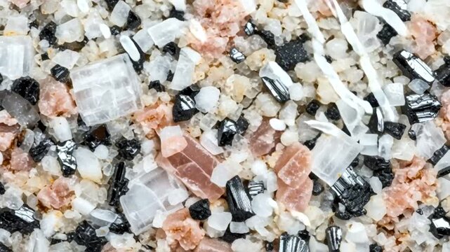 Mixed Crushed Crystals and Stones Closeup.