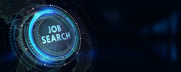 Business, Technology, Internet and network concept. Job Search human resources recruitment career. 3d illustration