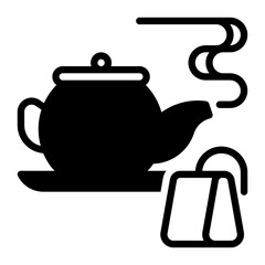 Obraz premium tea pot icon, glyph icon style
