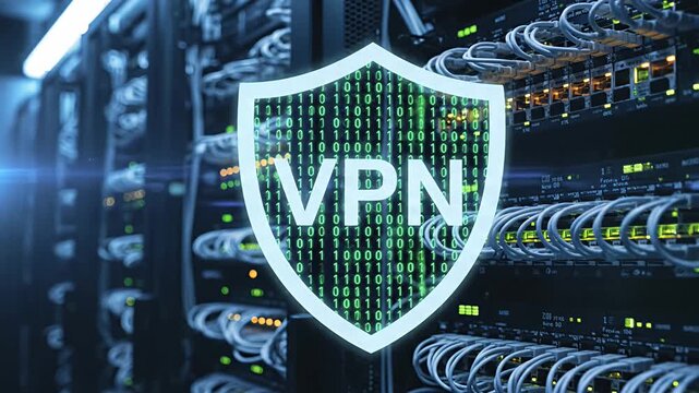 Secure VPN Network Protection Cyber Security Concept 4K Video