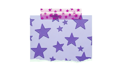 Purple stars on a lilac background with pink star washi tape