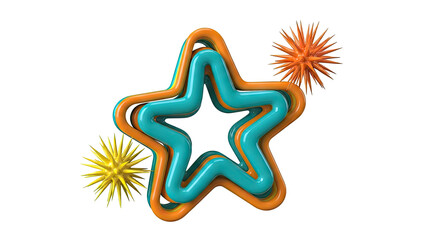 Abstract Star Shapes with Spiky Orbs