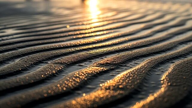 Sand Patterns at Sunset on the Beach.