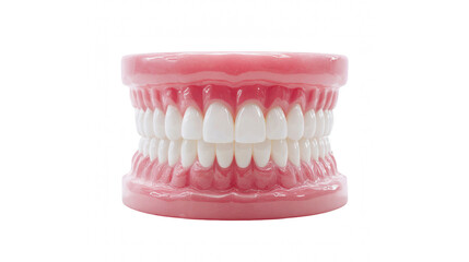 Obraz premium Close-up of a detailed dental model showcasing healthy white teeth and pink gums