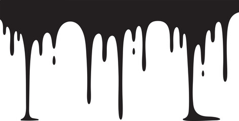 Black paint dripping down on white background illustration design