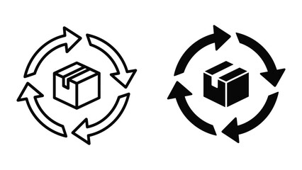 Fototapeta premium Return process icon set for product exchange