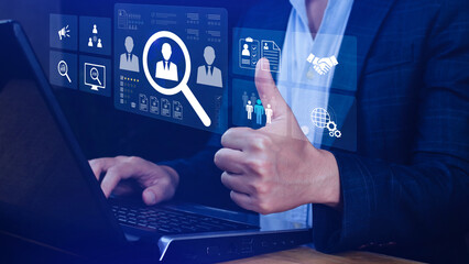 Job search concept. HR or Hiring Human Resources, unemployment finding job search for resume...