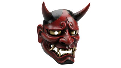 Japanese Oni Mask Isolated on Black