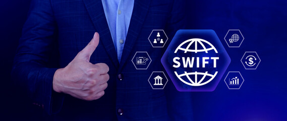 SWIFT. Society for Worldwide Interbank Financial Telecommunications, online payment and financial...