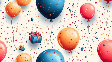 Vibrant Seamless Party Balloon Celebration Pattern