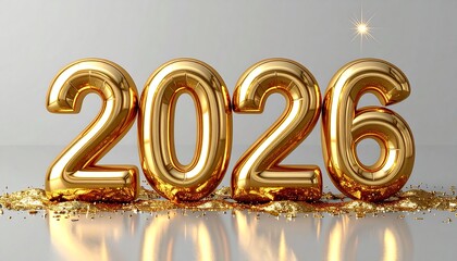 Golden Balloons of the Future: An optimistic outlook for the upcoming year is symbolized by golden balloon numerals, poised to usher in a new era of possibilities and achievements.