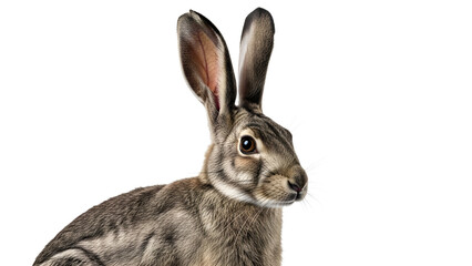 Obraz premium Close-up Portrait of a Brown Hare Isolated