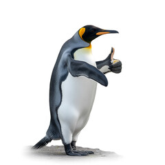 Obraz premium Penguin Wildlife imge and Cartoon Graphics Set Cute Antarctic Bird Characters and Black White Silhouette Icons