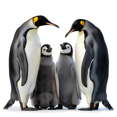 Obraz premium Cute Penguin Cartoon Graphics and Real Wildlife Photos Set Antarctic Bird Silhouette Vector Icons for Kids Design Assets