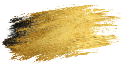A dry brush stroke of gold paint fading out at the edges on a white background creating a textured artistic effect with abstract and design and graphic