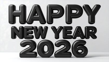 Happy New Year 2026 Celebration: A vibrant, balloon-style Happy New Year 2026 greeting, conveying anticipation for new beginnings and the spirit of celebration.