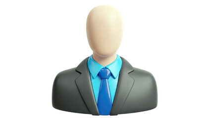 3D Avatar of a Businessman with Blue Tie and Shirt