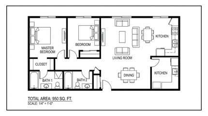 Detailed floor plan of a spacious modern home interior