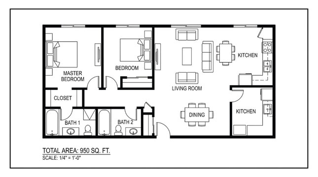 Detailed floor plan of a spacious modern home interior
