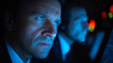 National security concern depicted inside a modern control room environment