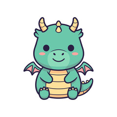 Obraz premium Adorable Cartoon Dragon Illustration