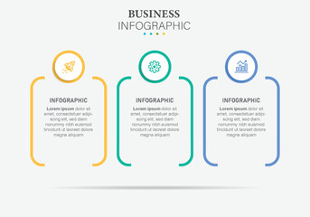 Vector infographic numbered process chart template. three steps