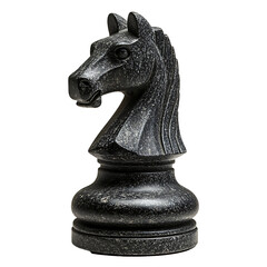 Front View Chess Knight Piece Isolated on White Background, Studio Shot