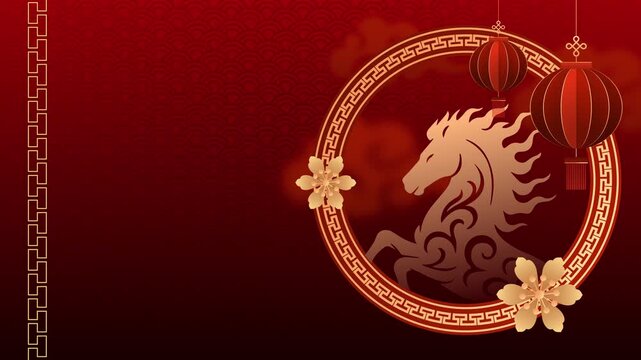 Chinese New Year 2026 - Year of the Horse Celebration 4K stock video background