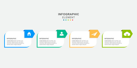 Vector Infographic label design with 4 options or steps. Infographics for business concept. Can be used for presentations banner, workflow layout, process diagram, flow chart, info graph